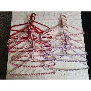 15 Vintage Handmade Crochet Clothes Hangers Colorful Macrame Covered MCM